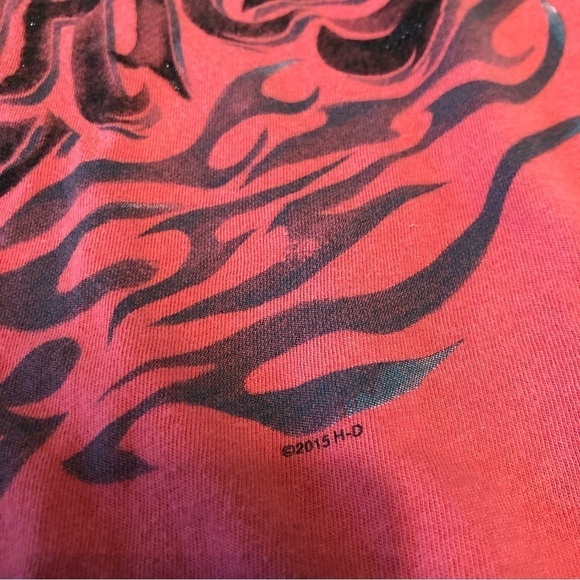 Harley Davidson Honolulu Hawaii Flaming Skull Pink Tshirt Womens Size Medium - Picture 3 of 10